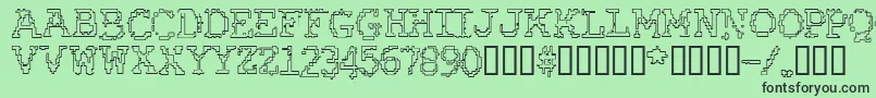 Rubbbbo Font – Black Fonts on Green Background