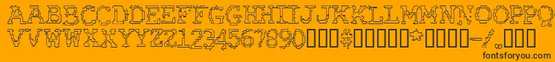 Rubbbbo Font – Black Fonts on Orange Background