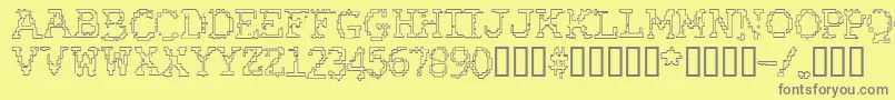 Rubbbbo Font – Gray Fonts on Yellow Background