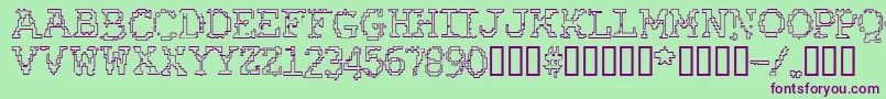 Rubbbbo Font – Purple Fonts on Green Background