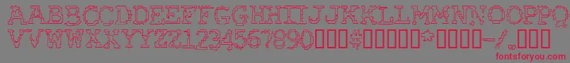 Rubbbbo Font – Red Fonts on Gray Background