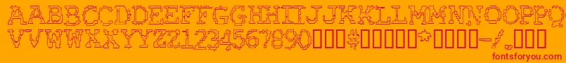 フォントRubbbbo – オレンジの背景に赤い文字