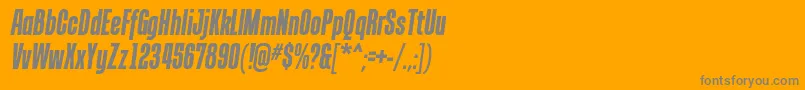 フォントTandellergBolditalic – オレンジの背景に灰色の文字