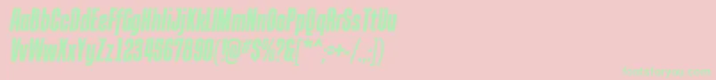 TandellergBolditalic-Schriftart – Grüne Schriften auf rosa Hintergrund