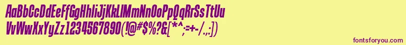 TandellergBolditalic Font – Purple Fonts on Yellow Background
