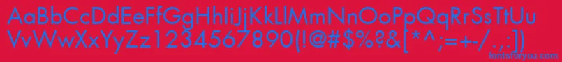 FuturaLtBook Font – Blue Fonts on Red Background