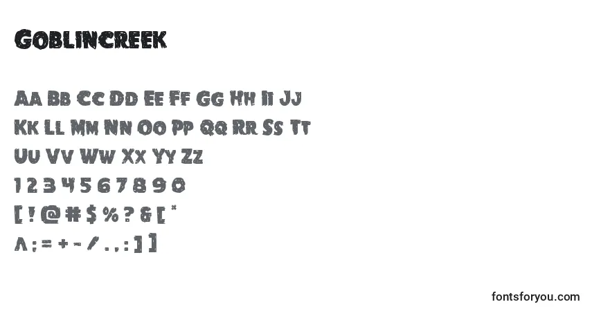 A fonte Goblincreek – alfabeto, números, caracteres especiais