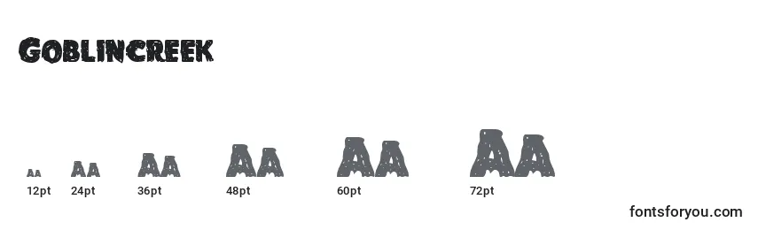 Goblincreek Font Sizes