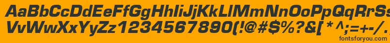 EurostileLtBoldOblique Font – Black Fonts on Orange Background