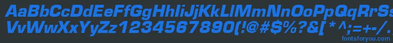 EurostileLtBoldOblique Font – Blue Fonts on Black Background