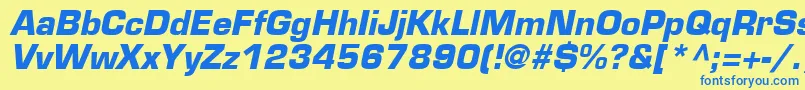 EurostileLtBoldOblique Font – Blue Fonts on Yellow Background