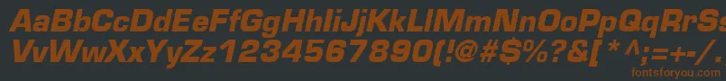 EurostileLtBoldOblique Font – Brown Fonts on Black Background
