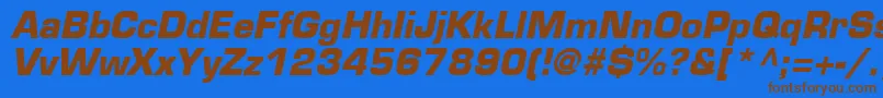 EurostileLtBoldOblique Font – Brown Fonts on Blue Background