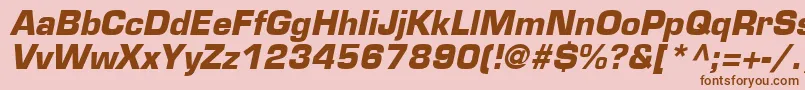 EurostileLtBoldOblique Font – Brown Fonts on Pink Background