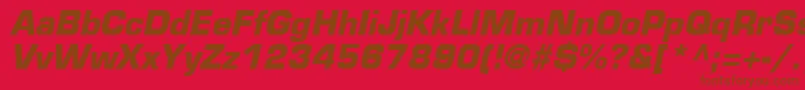 EurostileLtBoldOblique Font – Brown Fonts on Red Background