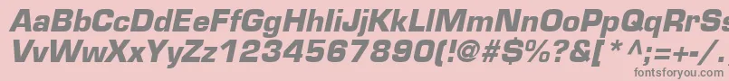 EurostileLtBoldOblique-Schriftart – Graue Schriften auf rosa Hintergrund