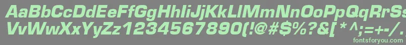 EurostileLtBoldOblique Font – Green Fonts on Gray Background