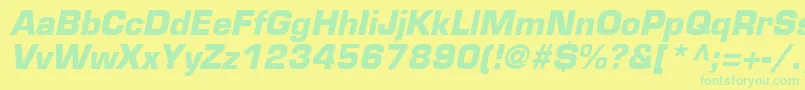 EurostileLtBoldOblique Font – Green Fonts on Yellow Background