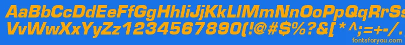 EurostileLtBoldOblique Font – Orange Fonts on Blue Background