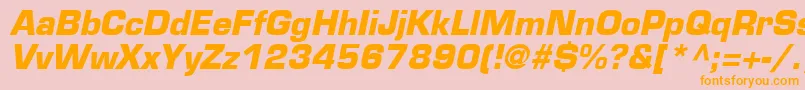 EurostileLtBoldOblique Font – Orange Fonts on Pink Background