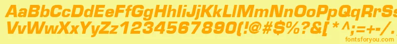 EurostileLtBoldOblique Font – Orange Fonts on Yellow Background