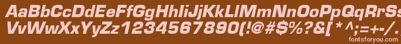 EurostileLtBoldOblique Font – Pink Fonts on Brown Background