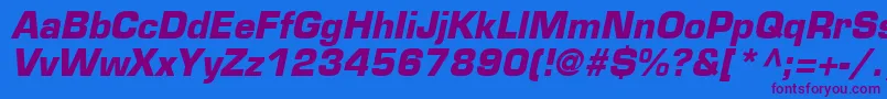 EurostileLtBoldOblique Font – Purple Fonts on Blue Background