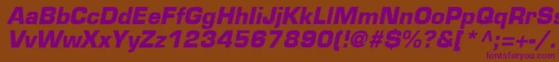 EurostileLtBoldOblique Font – Purple Fonts on Brown Background