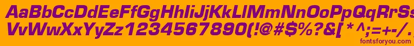 EurostileLtBoldOblique Font – Purple Fonts on Orange Background