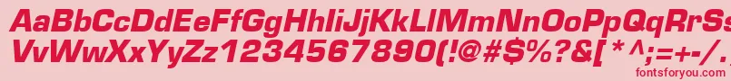 EurostileLtBoldOblique Font – Red Fonts on Pink Background