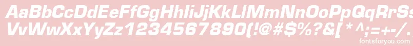 EurostileLtBoldOblique Font – White Fonts on Pink Background