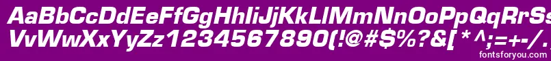 EurostileLtBoldOblique Font – White Fonts on Purple Background