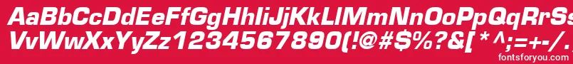EurostileLtBoldOblique Font – White Fonts on Red Background
