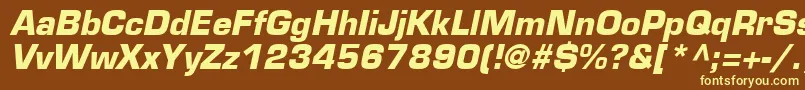 EurostileLtBoldOblique Font – Yellow Fonts on Brown Background