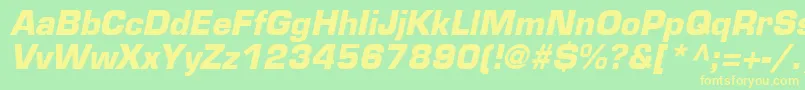 EurostileLtBoldOblique Font – Yellow Fonts on Green Background