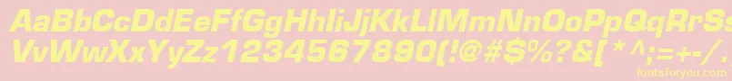 EurostileLtBoldOblique Font – Yellow Fonts on Pink Background