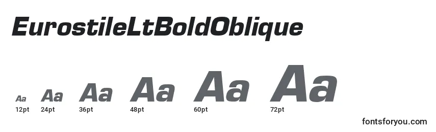 Размеры шрифта EurostileLtBoldOblique