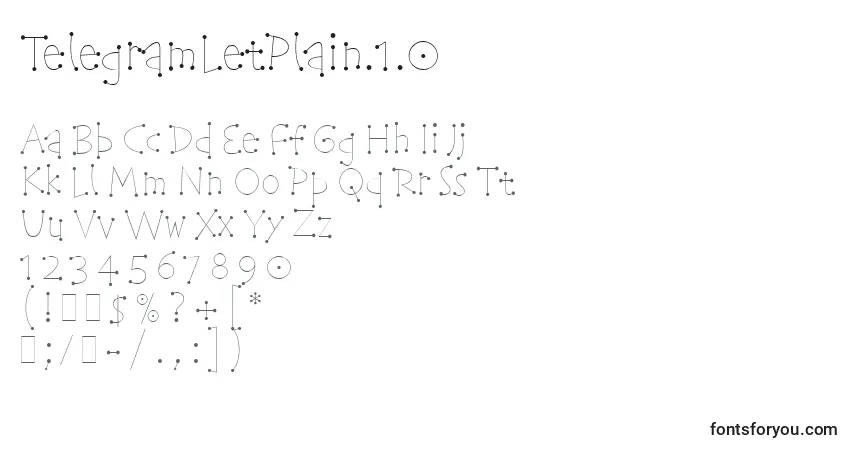 Czcionka TelegramLetPlain.1.0 – alfabet, cyfry, specjalne znaki