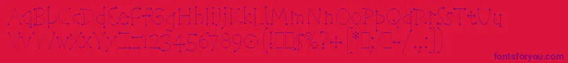 TelegramLetPlain.1.0-Schriftart – Violette Schriften auf rotem Hintergrund