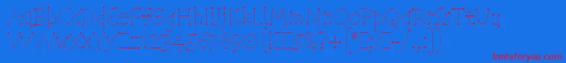 TelegramLetPlain.1.0 Font – Red Fonts on Blue Background