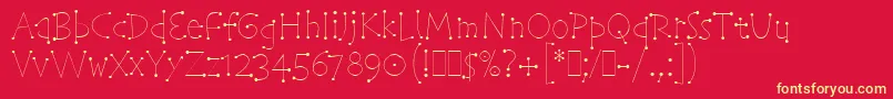 TelegramLetPlain.1.0 Font – Yellow Fonts on Red Background