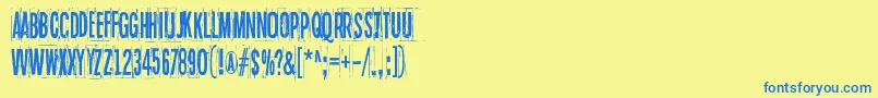BlueSkyBlueGrass Font – Blue Fonts on Yellow Background
