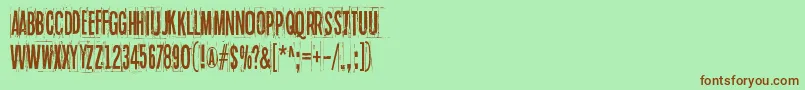 フォントBlueSkyBlueGrass – 緑の背景に茶色のフォント