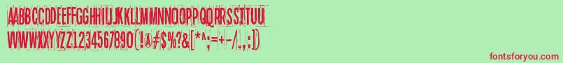 フォントBlueSkyBlueGrass – 赤い文字の緑の背景