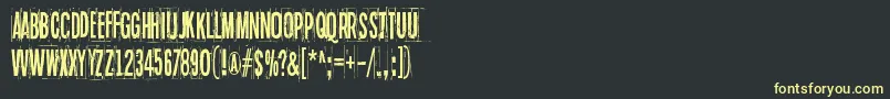 フォントBlueSkyBlueGrass – 黒い背景に黄色の文字