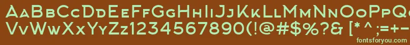 ArkhipFont-Schriftart – Grüne Schriften auf braunem Hintergrund