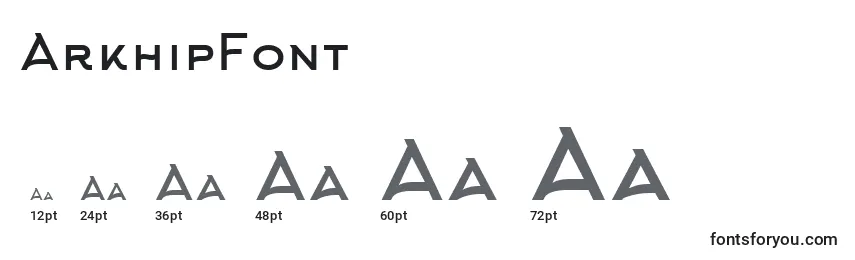 Размеры шрифта ArkhipFont (116650)
