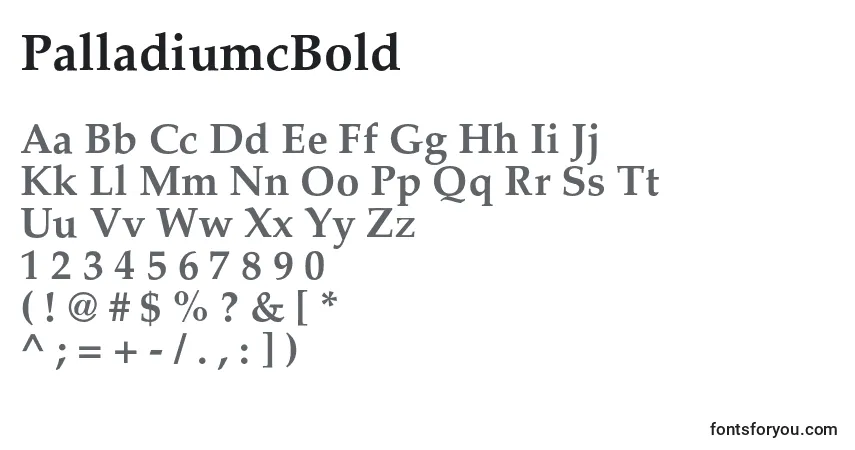 Czcionka PalladiumcBold – alfabet, cyfry, specjalne znaki