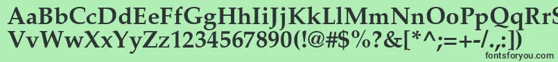 フォントPalladiumcBold – 緑の背景に黒い文字