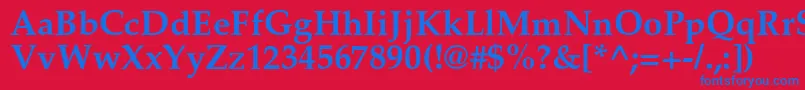 PalladiumcBold Font – Blue Fonts on Red Background